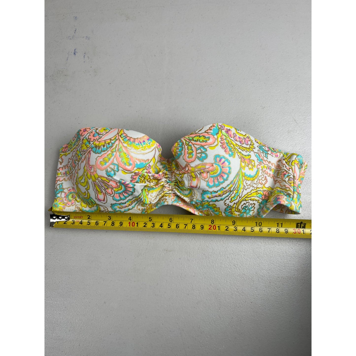 Victoria's Secret 34C Flirt Bandeau Bikini Top Strapless Yellow