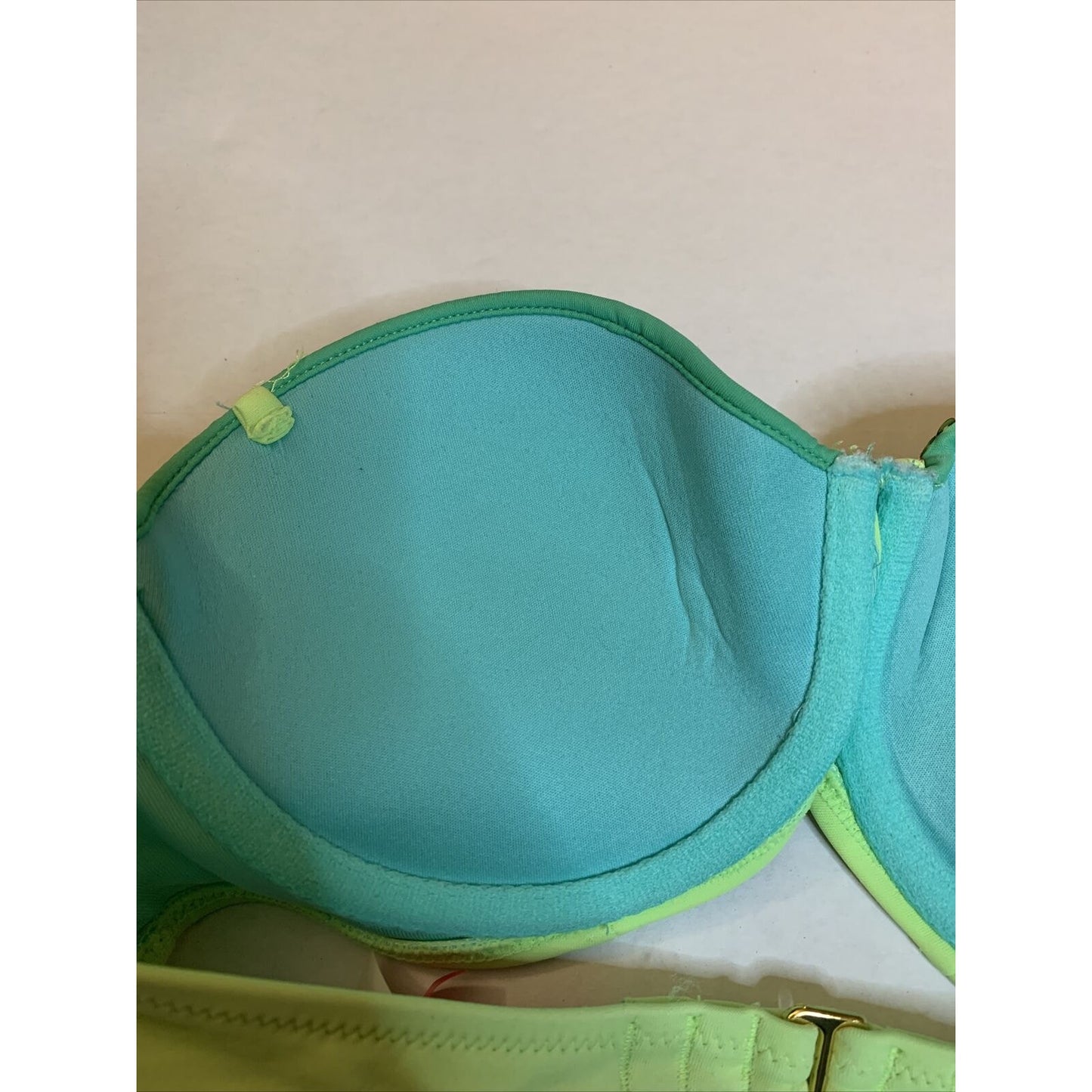 Victoria's Victoria Secret Bikini Strapless Top Green Sequin Size 32B