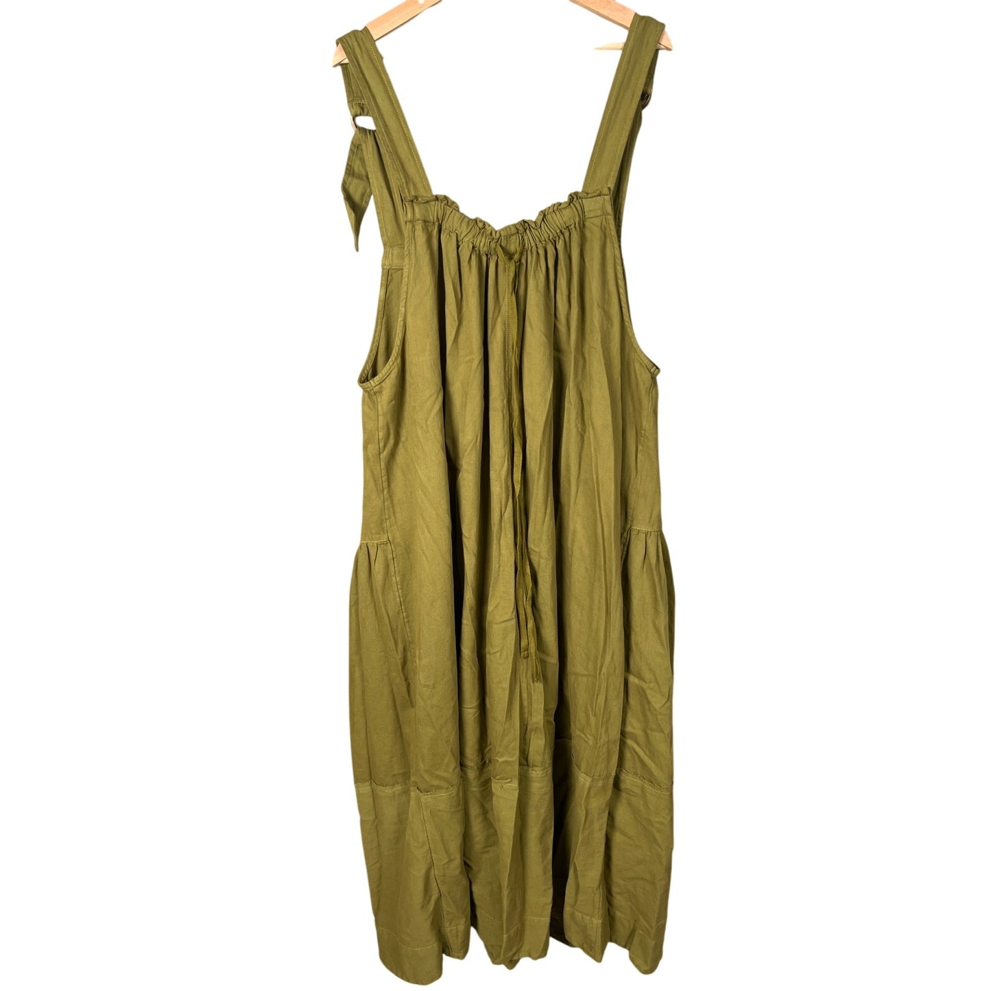 Free People Machu Barrel Midi Dress Overall Like NWT Moss XL