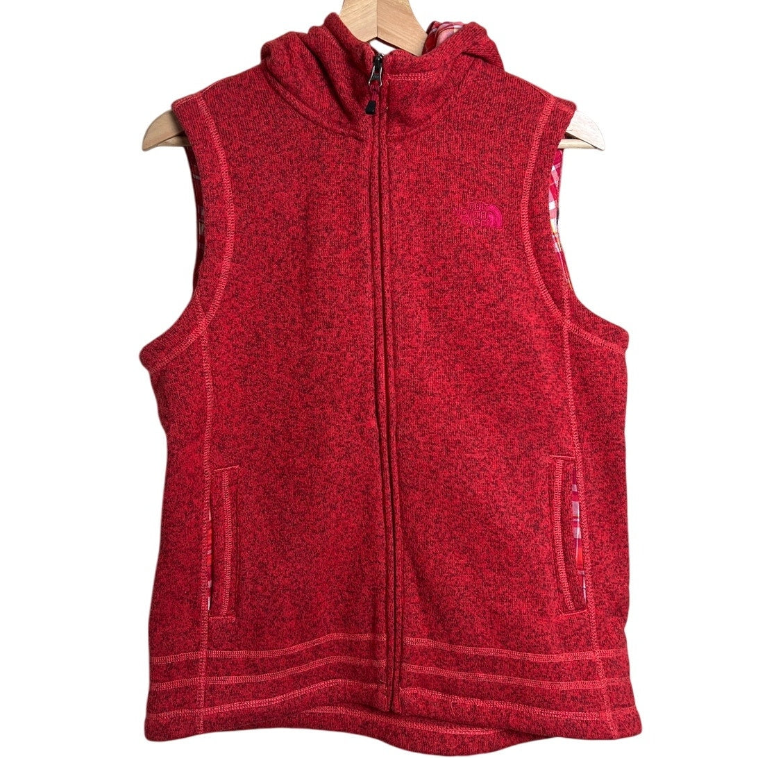 The North Face Womens Red Vest 100% Polyester Heathered Crescent Large