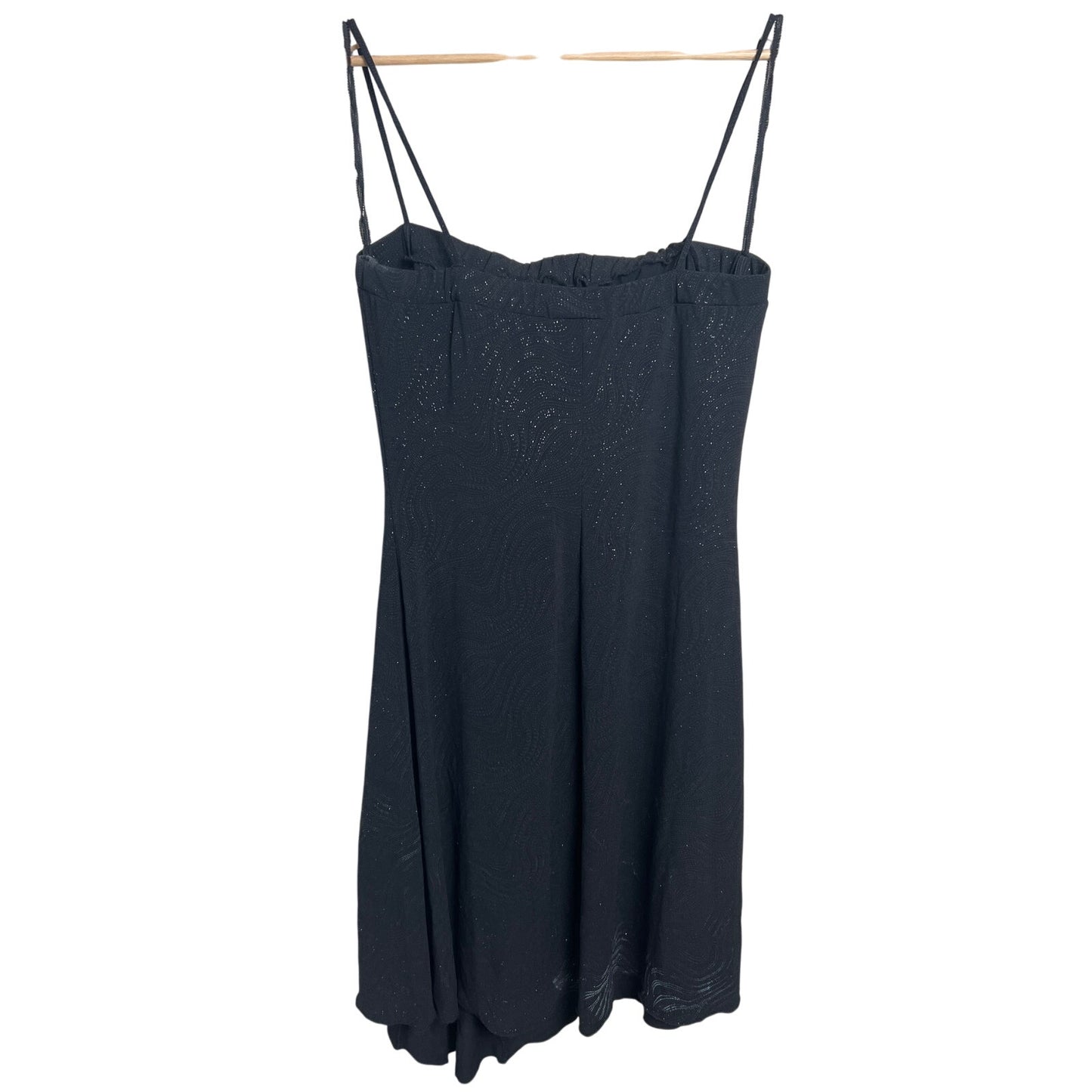 Vintage Rag Black Spaghetti Strap Dress Asymmetrical Shimmer Large