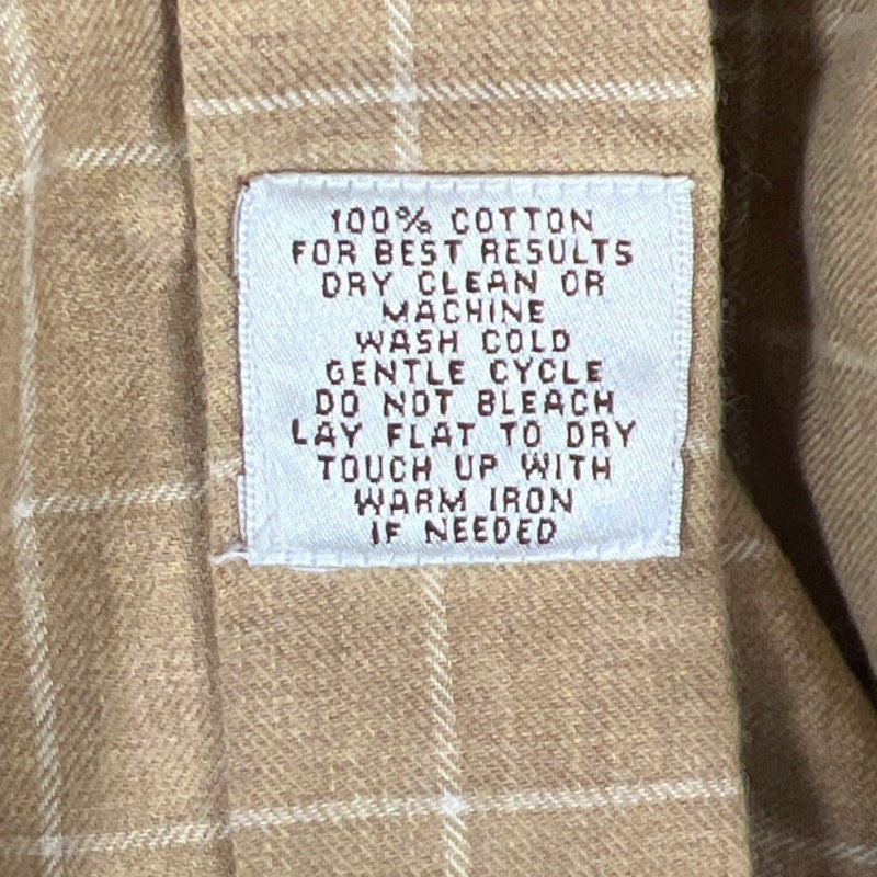 Peter Millar Shirt Mens 2X-Large Tan Plaid Long Sleeve Chest Pocket 100% Cotton
