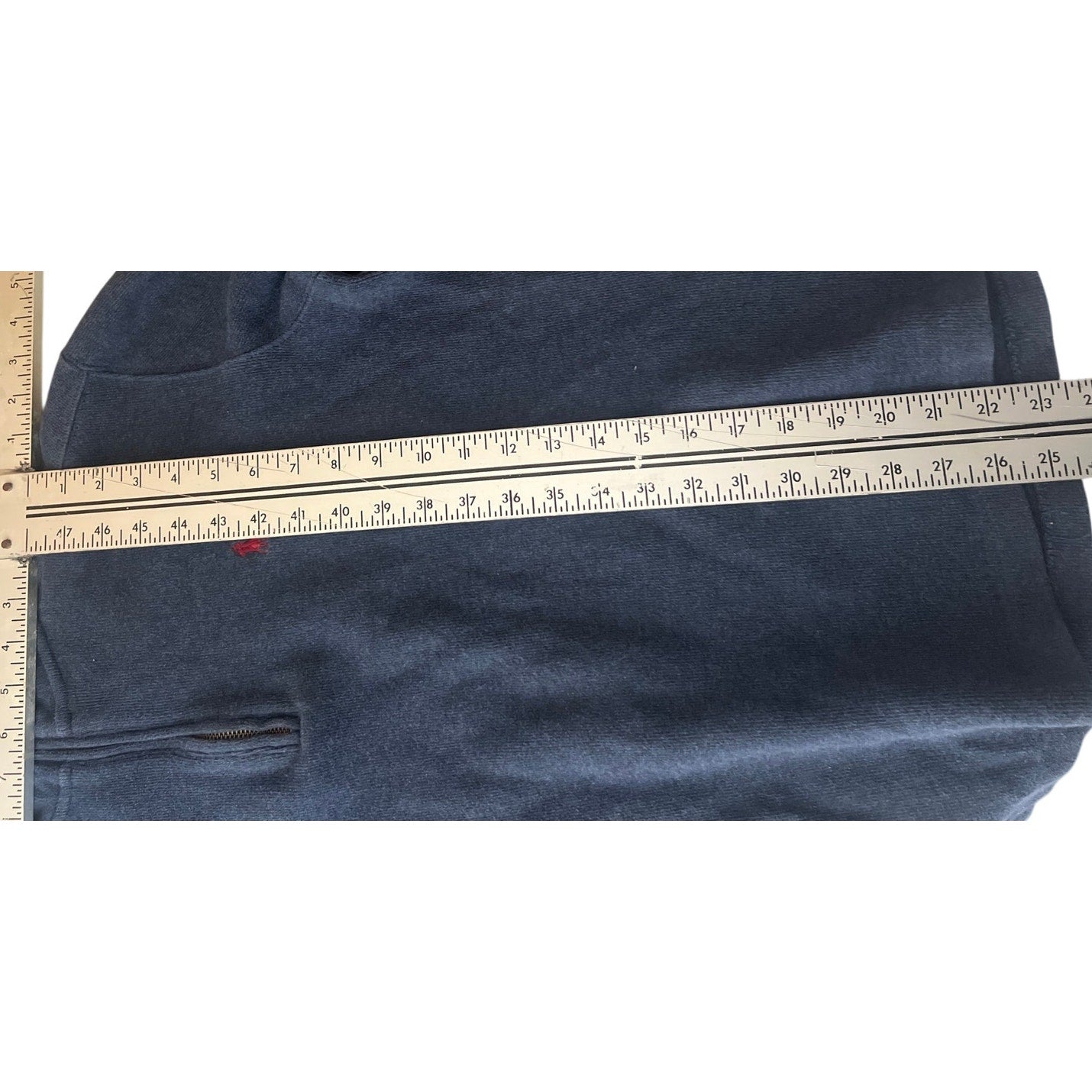 Polo Ralph Lauren Blue Cotton Pullover Half Zip Sweater Size Medium M