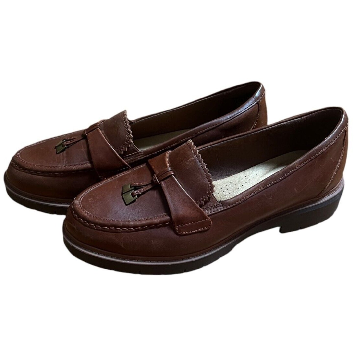 Clark Collection Women 9 Brown Loafers Shoes