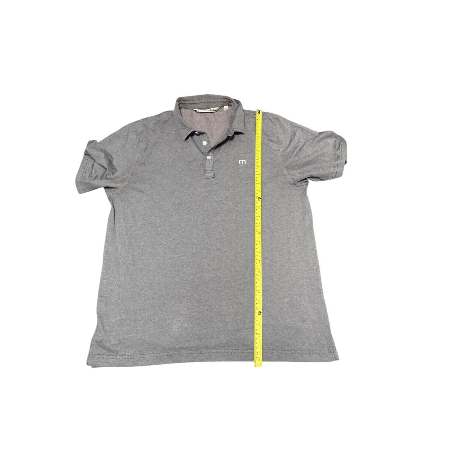 Travis Mathew Polo Shirt Men Large Gray Performance Golf Short Sleeve