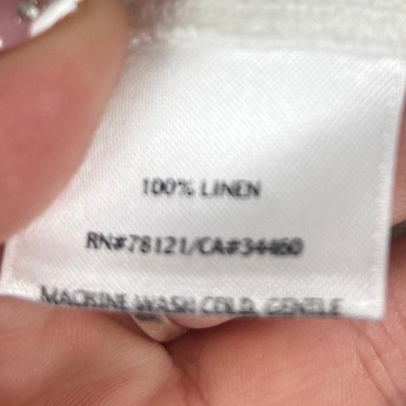 Eileen Fisher Pants 100% Linen Straight Leg Trouser White Size XL