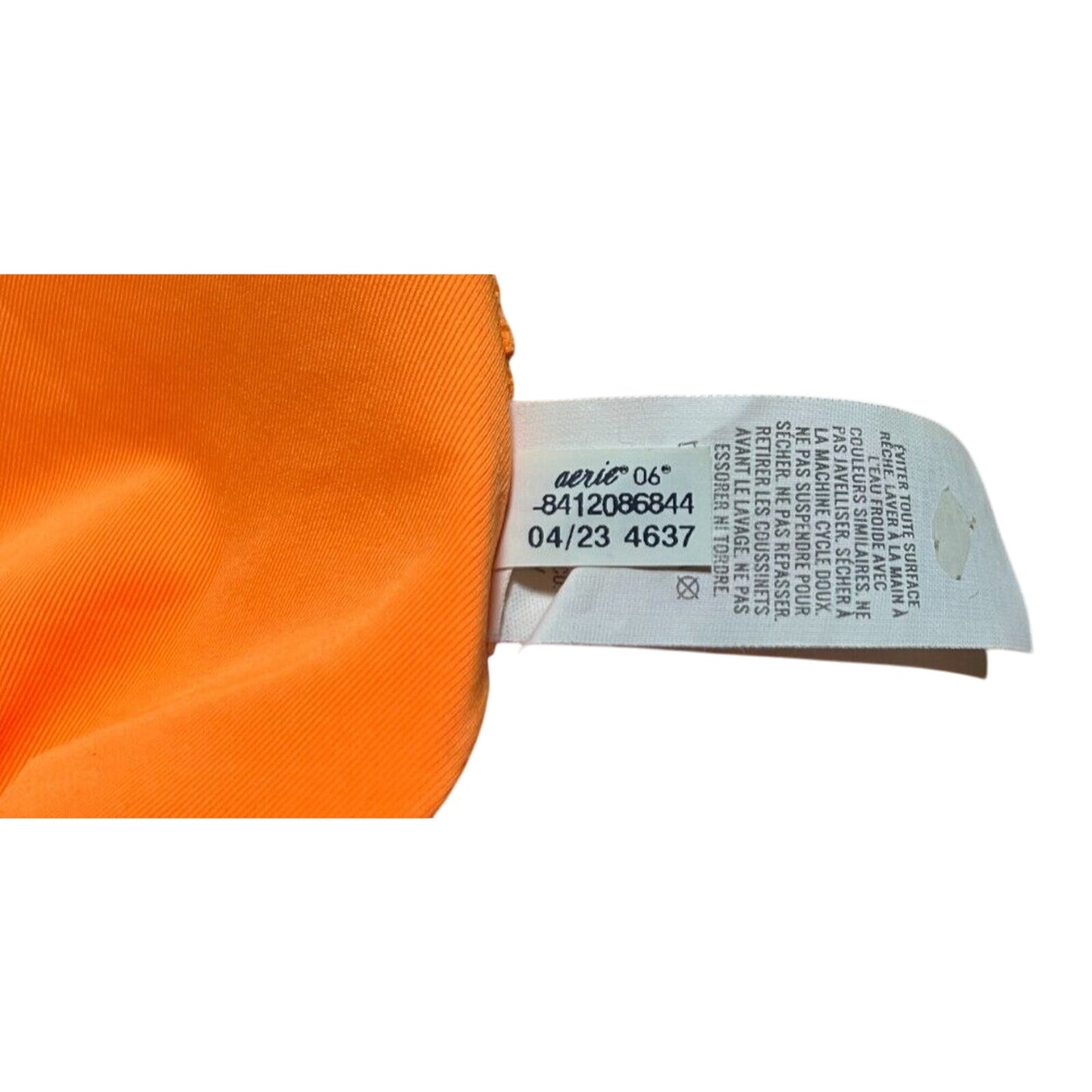 Aerie White Pink Stripped Bikini Swim Top Size M