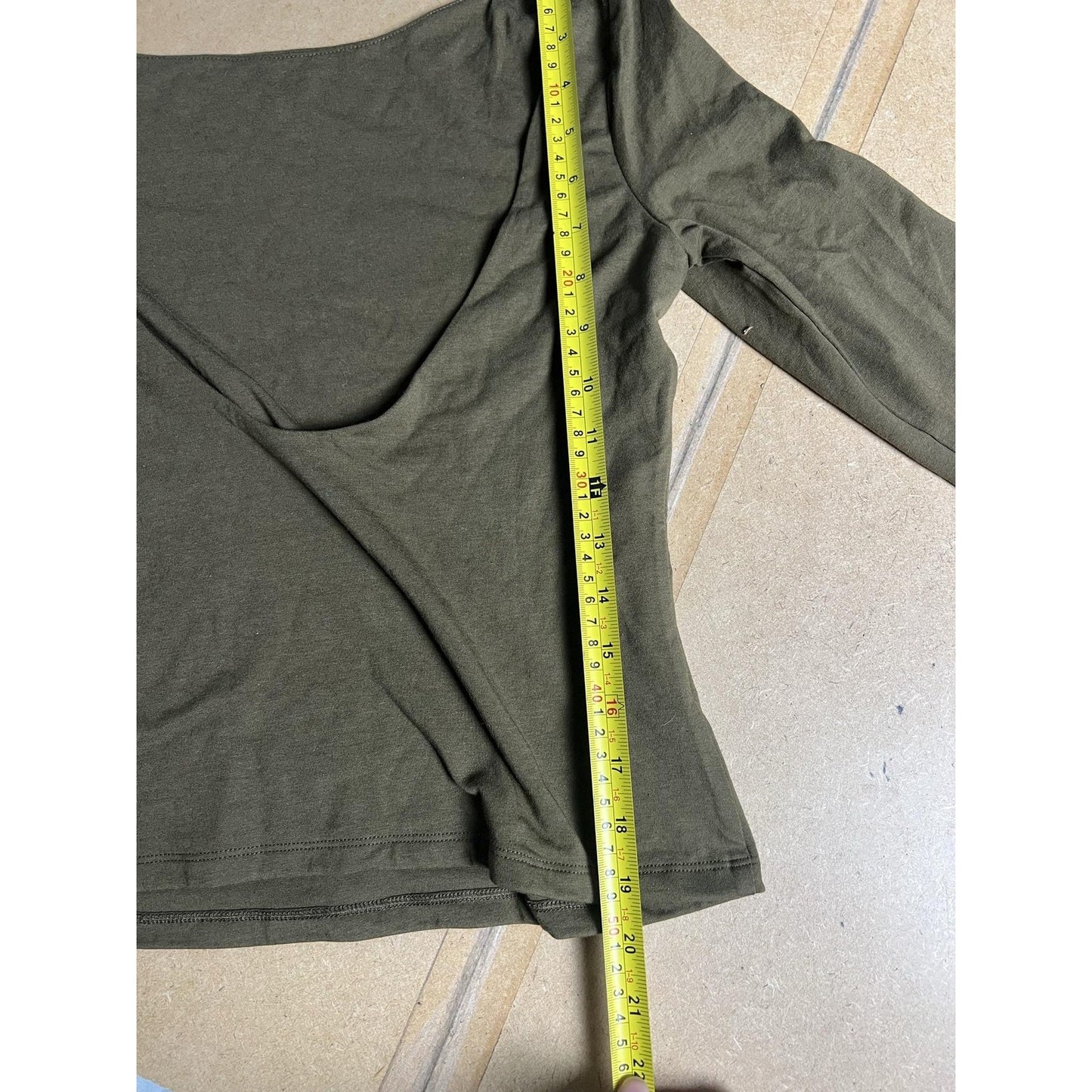 Banana Republic Top Womens S Green Long Sleeve Scoop Neck Stretch Tee Basic