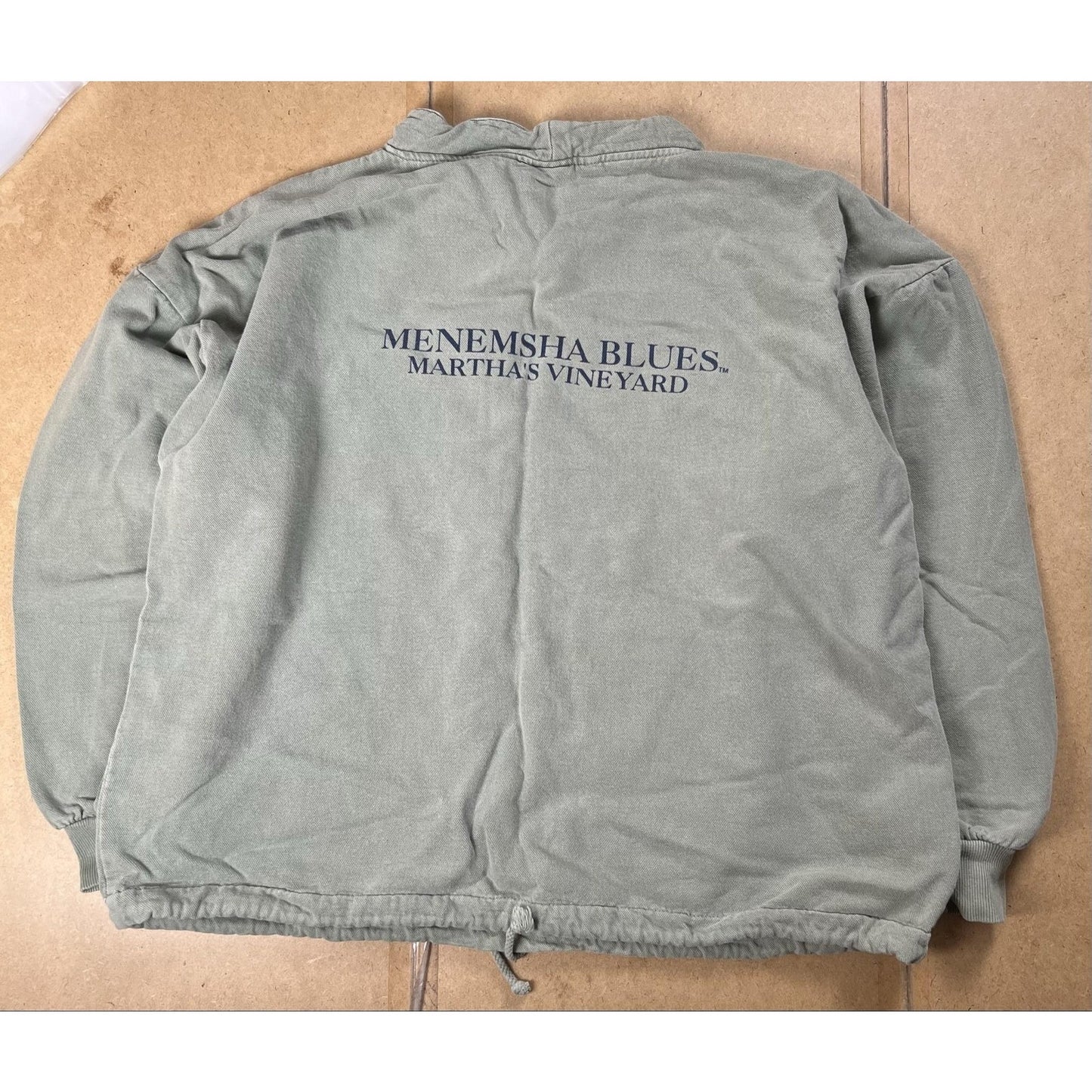 WEK Sweater Mens L Green Pullover High Neck Fleece Graphic Print Heavyweight
