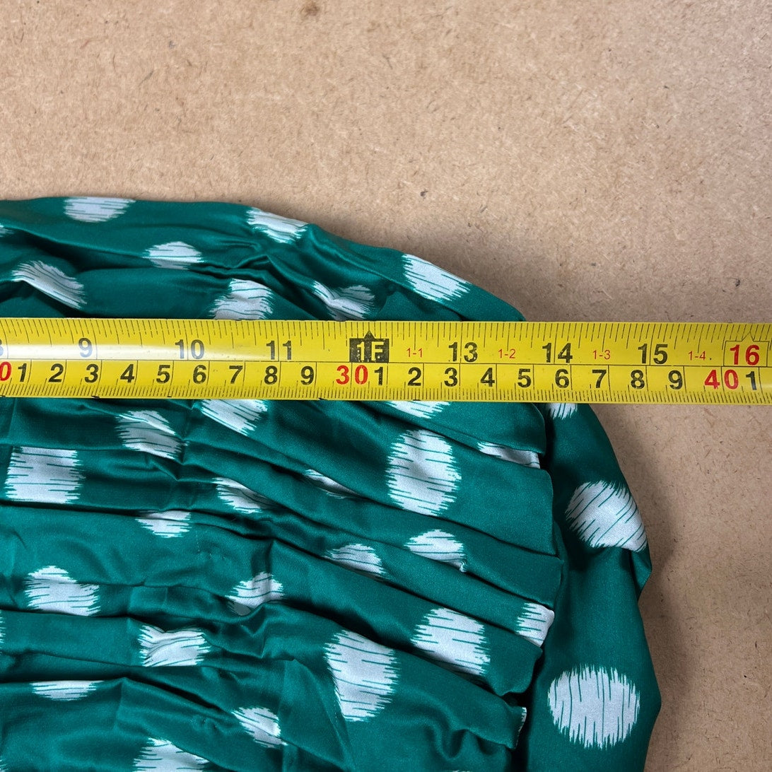 NWT Hutch Crop Top Small Polka Satin Pleated Ruched Stretch Green Bandeau