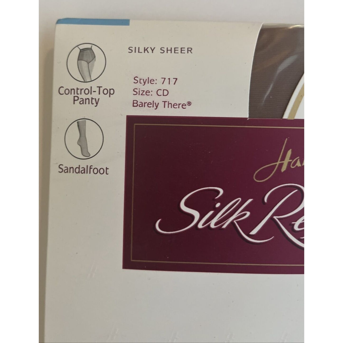 Hanes Silk Reflections 717 Silky Sheer Sandalfoot Barely There Control Top CD