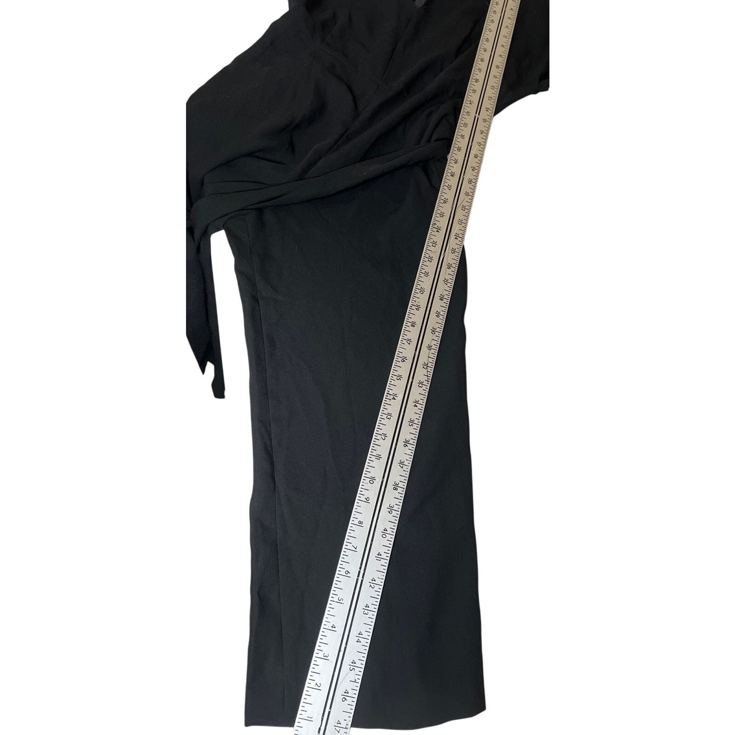 J.P. Boden Long Black Midi Women Dress Size 10P Waist Tie