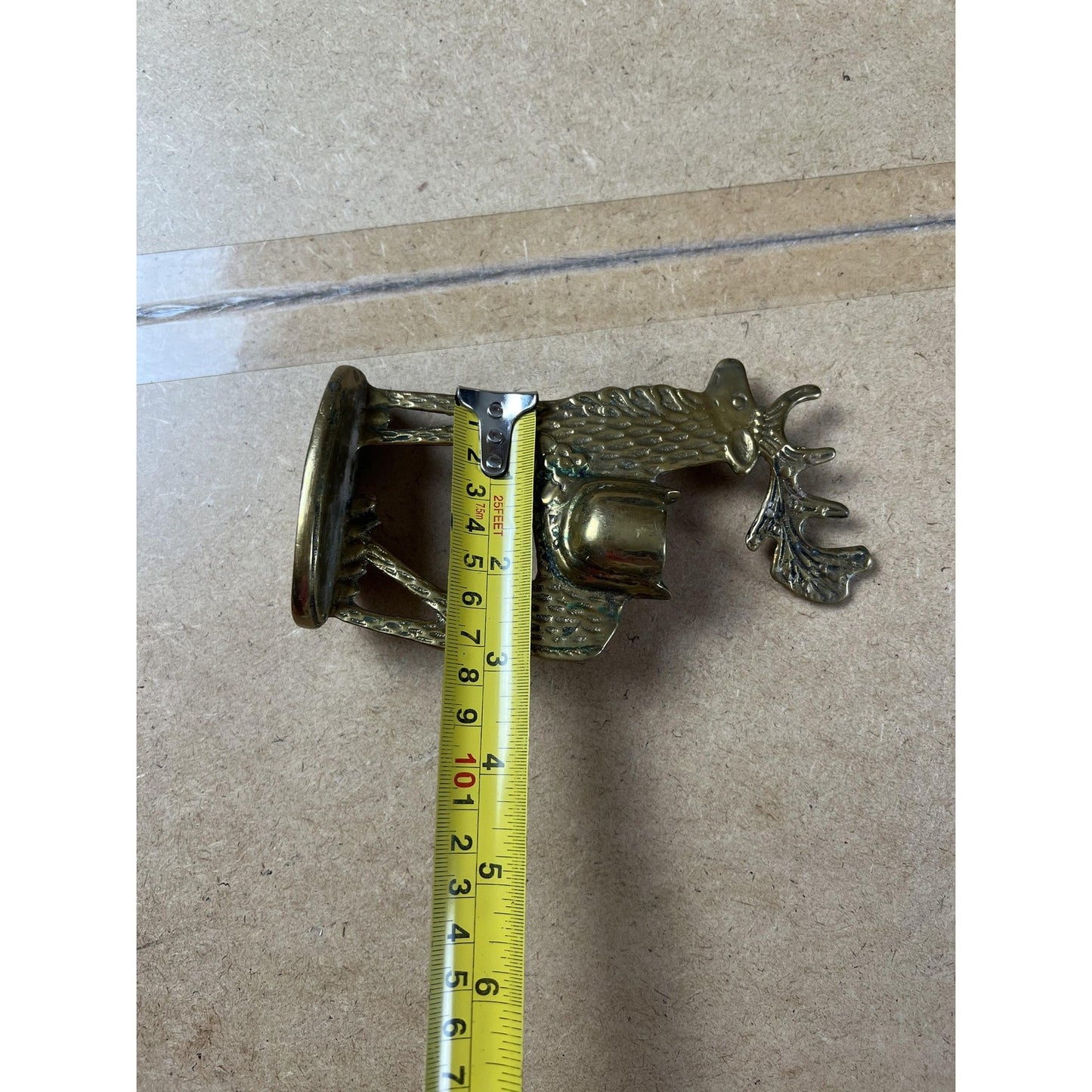 Brass Deer Reindeer Taper Candlestick Holder Small Gold Polished Metal Decor