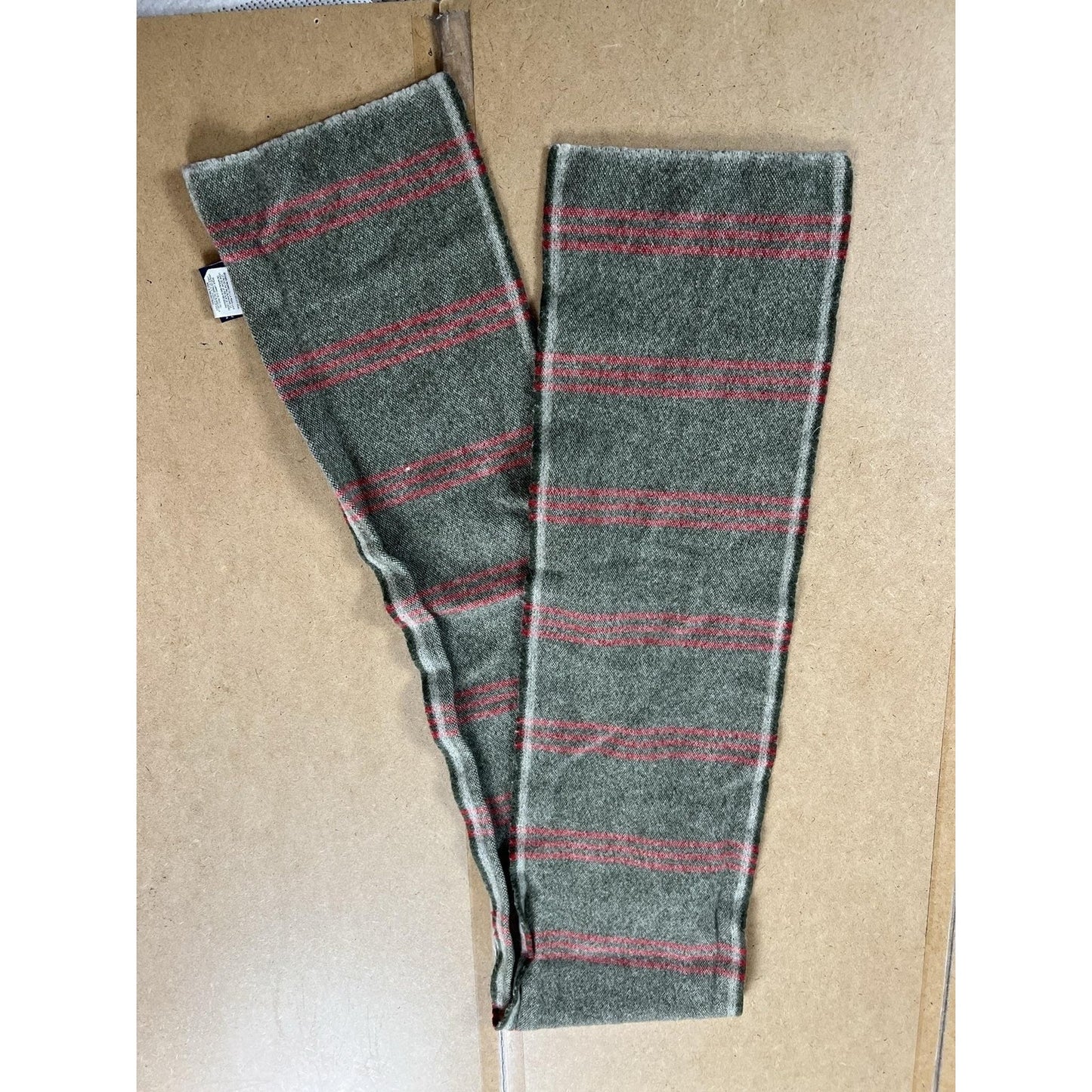 Faribault Woolen Mill Co. Scarf Mens One Size Gray Wool Striped Made USA Winter