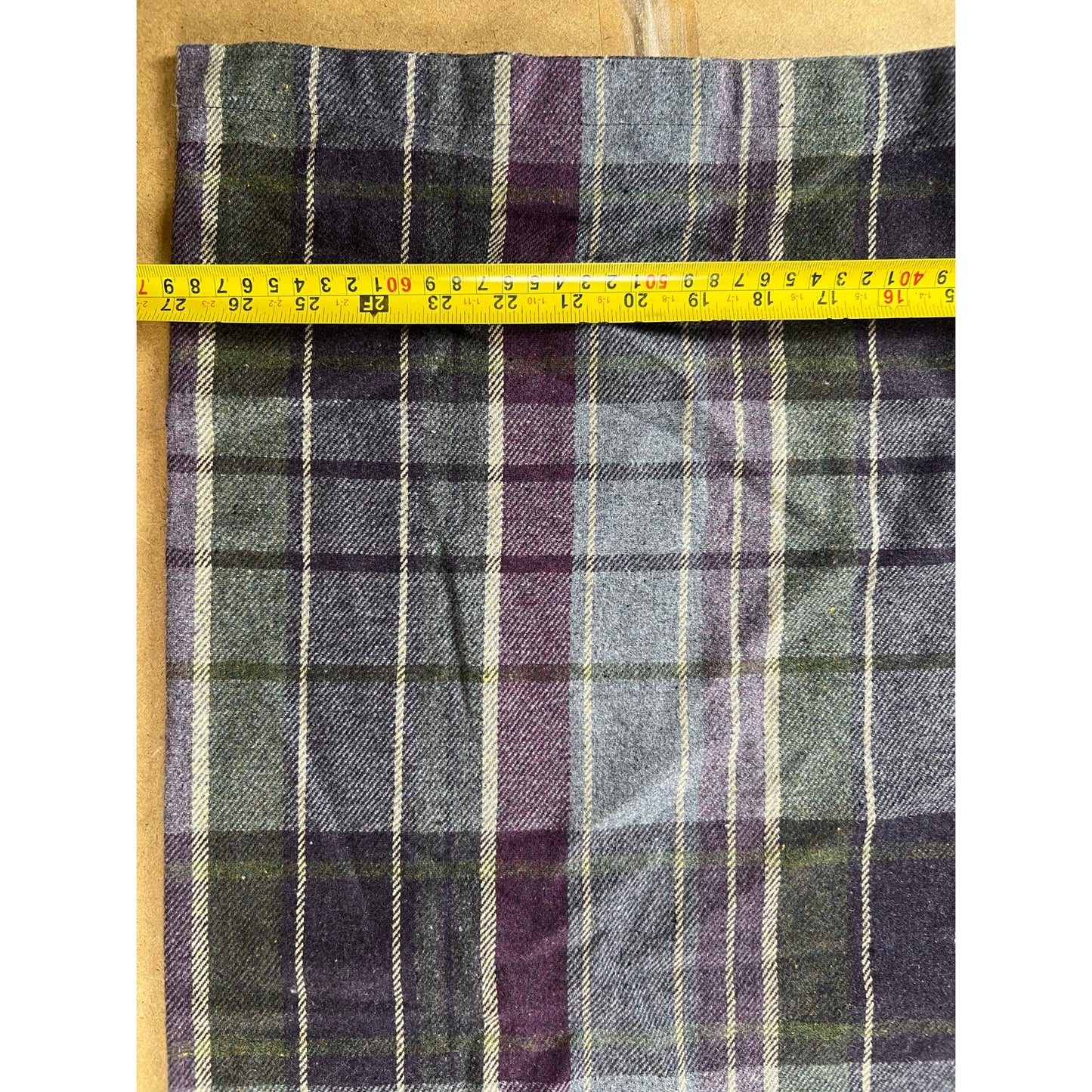 Earth Squared Cushion Cover Gray 60x60 Cm 100% Wool Checked Traditional