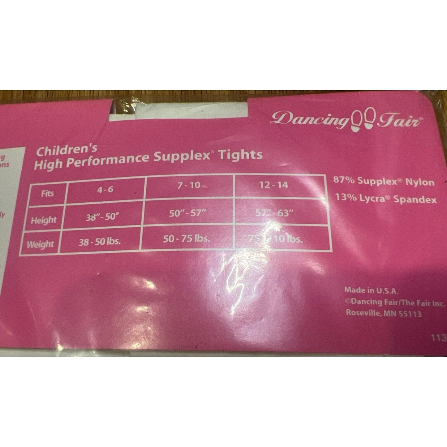 NEW Dancing Fair Size L Children's Ultimate Performance Tights Style 800 White