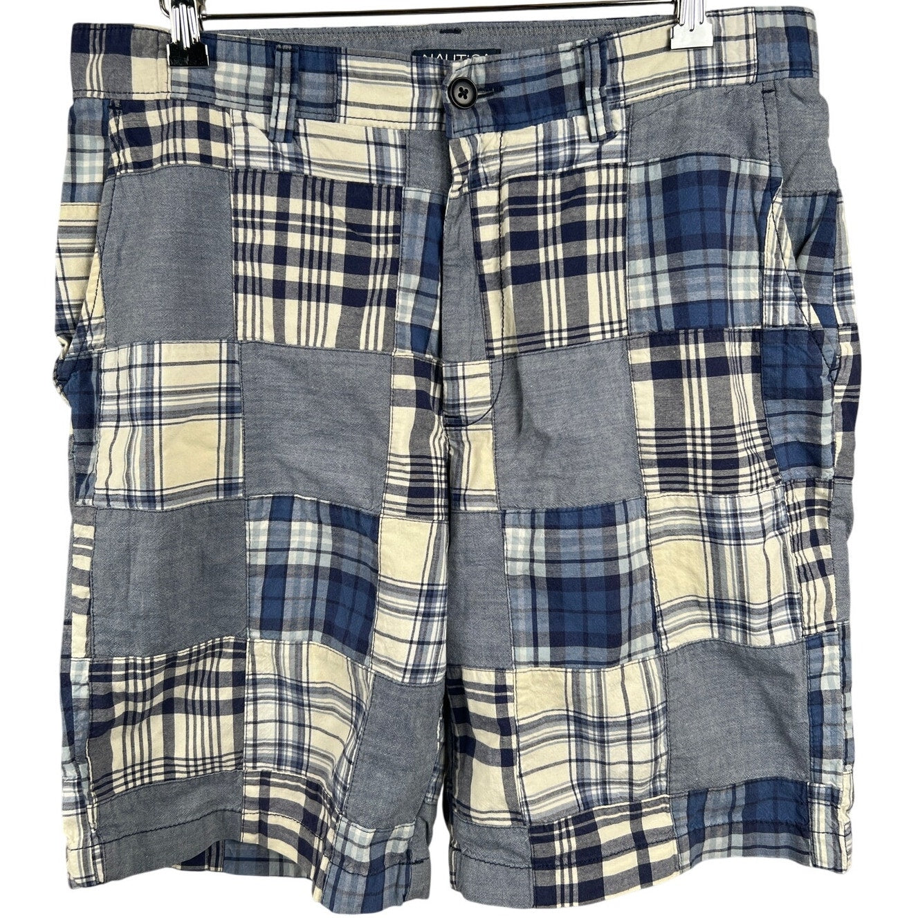 Nautica Clipper Mens Plaid Relaxed Fit Shorts Patchwork 33