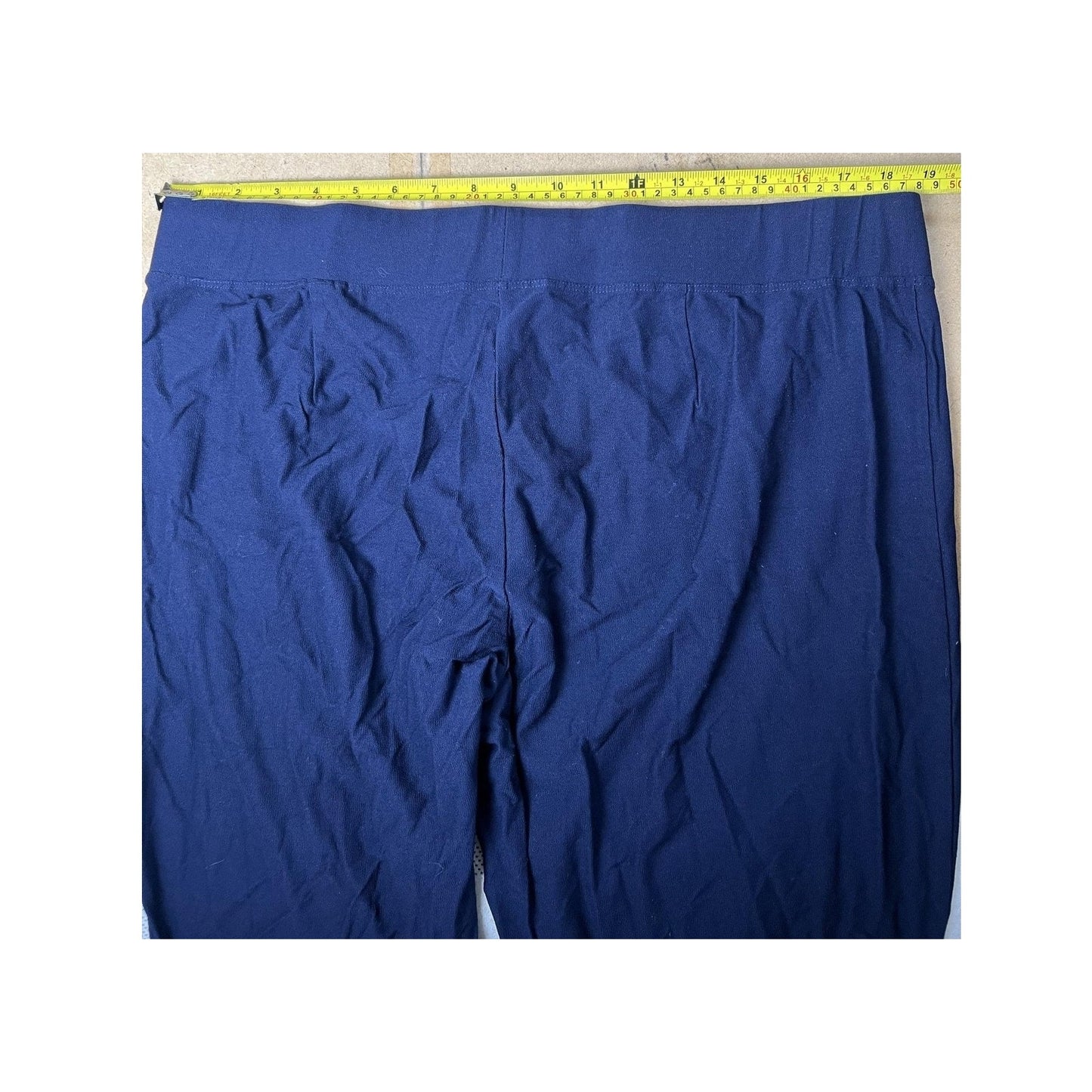 Eileen Fisher Pants Womens XL Blue Cropped Crepe Pull On Stretch Slim Fit