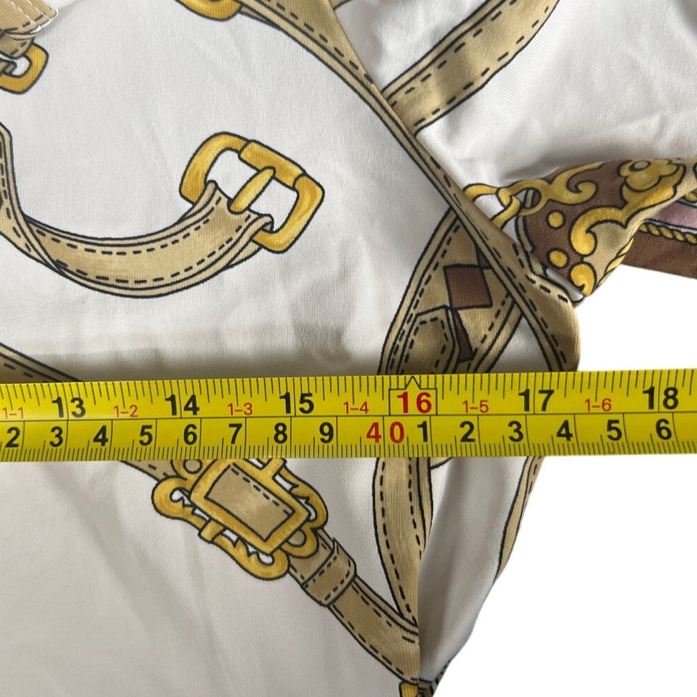 J. McLaughlin Signature Top Cream/Brown Westminster Women Size S