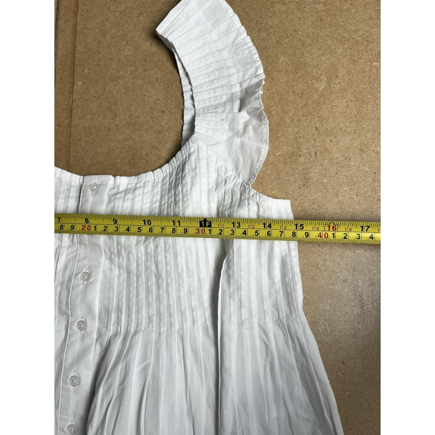 J.Crew Top Womens XS White Ruffle Strap Button Front Cropped Blouse Summer