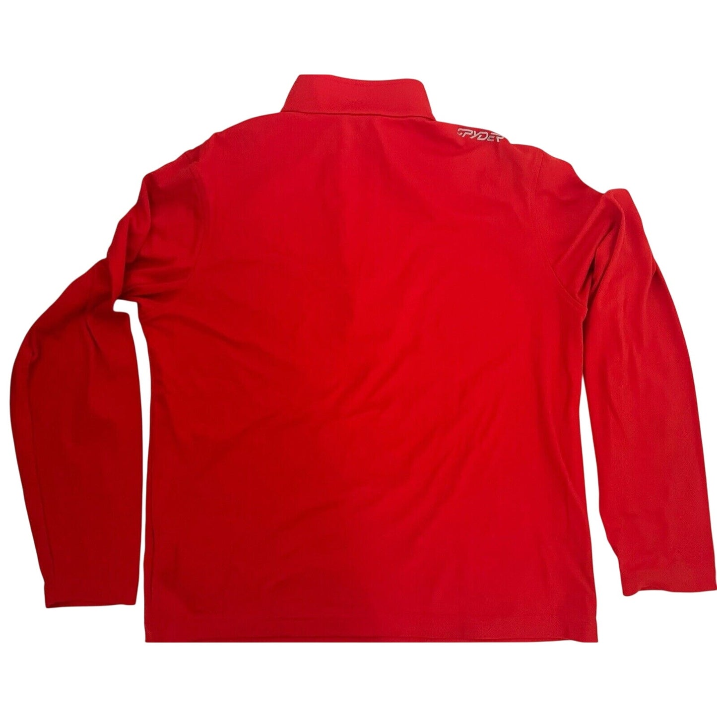 Spyder Mens Quarter Zip Short Jumper Medium Solid Red Pullover Long Sleeve