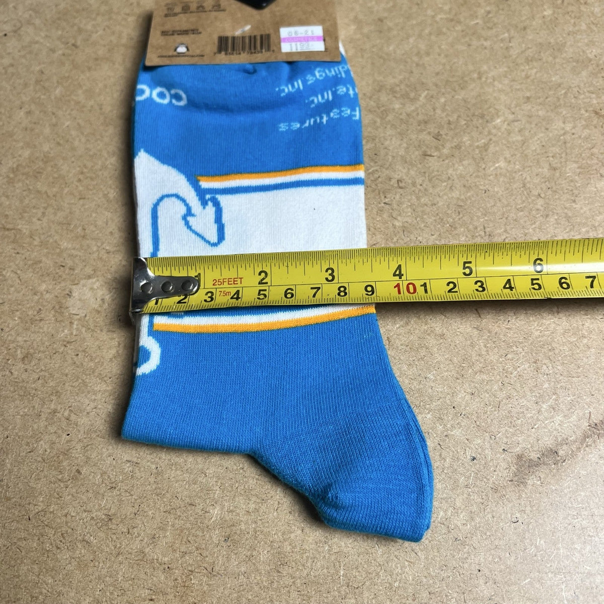 Cool Socks Novelty Socks Mens One Size White Blue Popeye Cartoon Crew Mid Calf