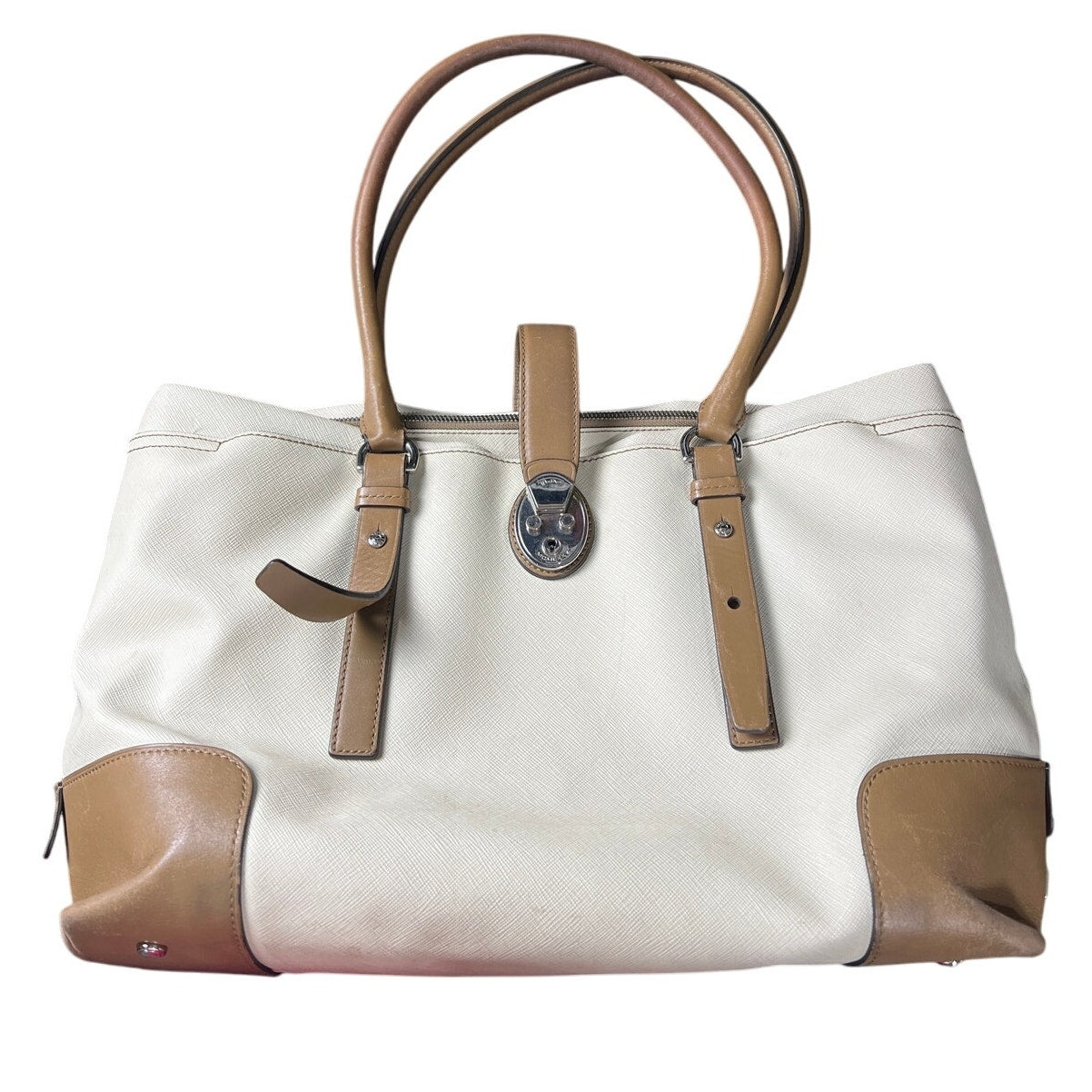 Tumi Tan 73105SN Turin Shopper Tote Leather Purse