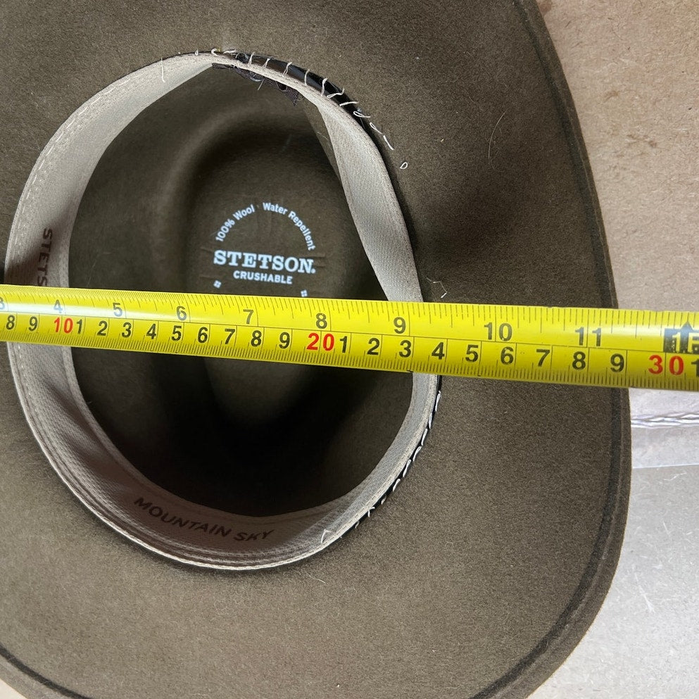 Stetson Mountain Sky Crushable 100% Wool Brown Felt Hat Size Small