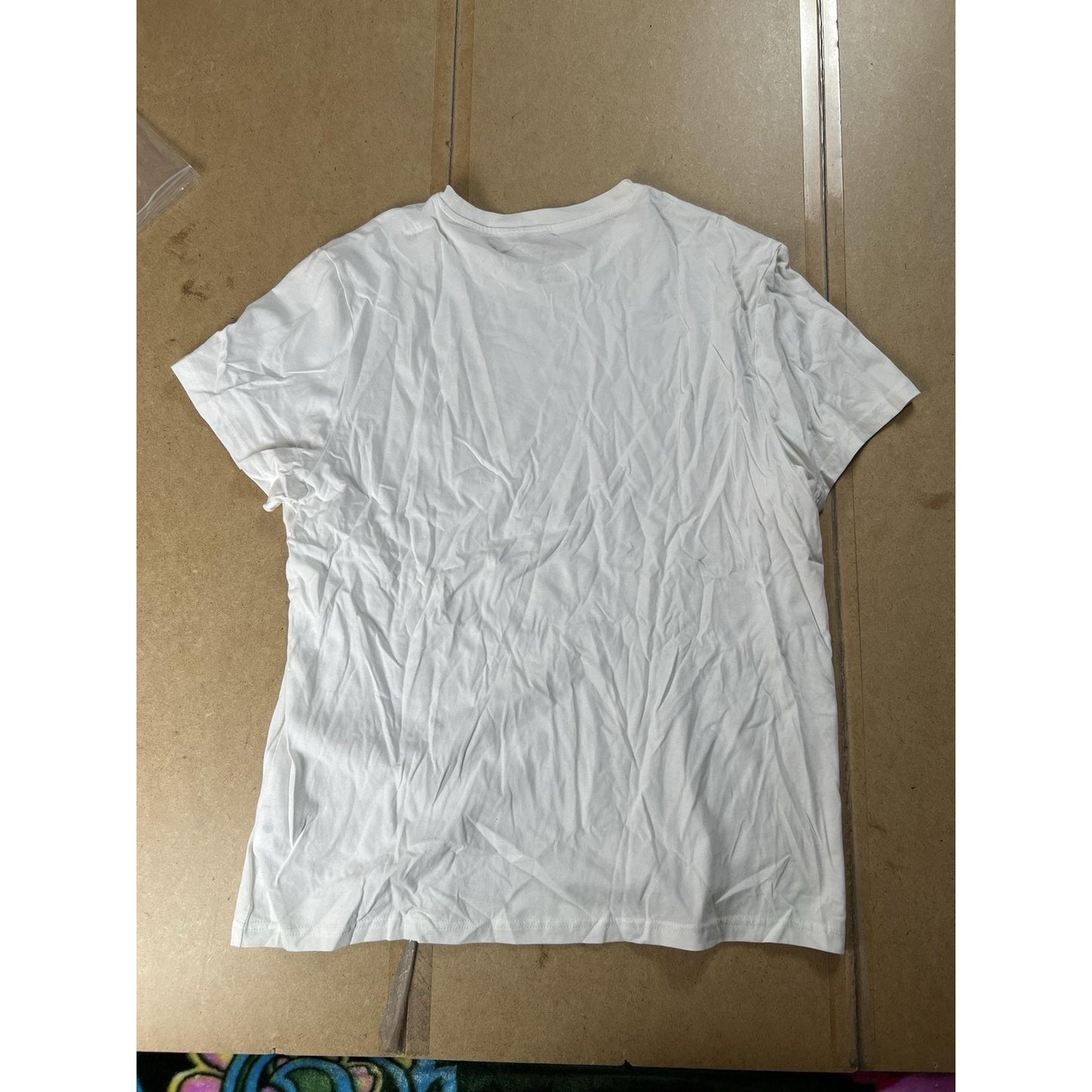 H&M Shirt Mens XL White Cotton Crew Neck Tagless Basic Jersey Summer Lightweight