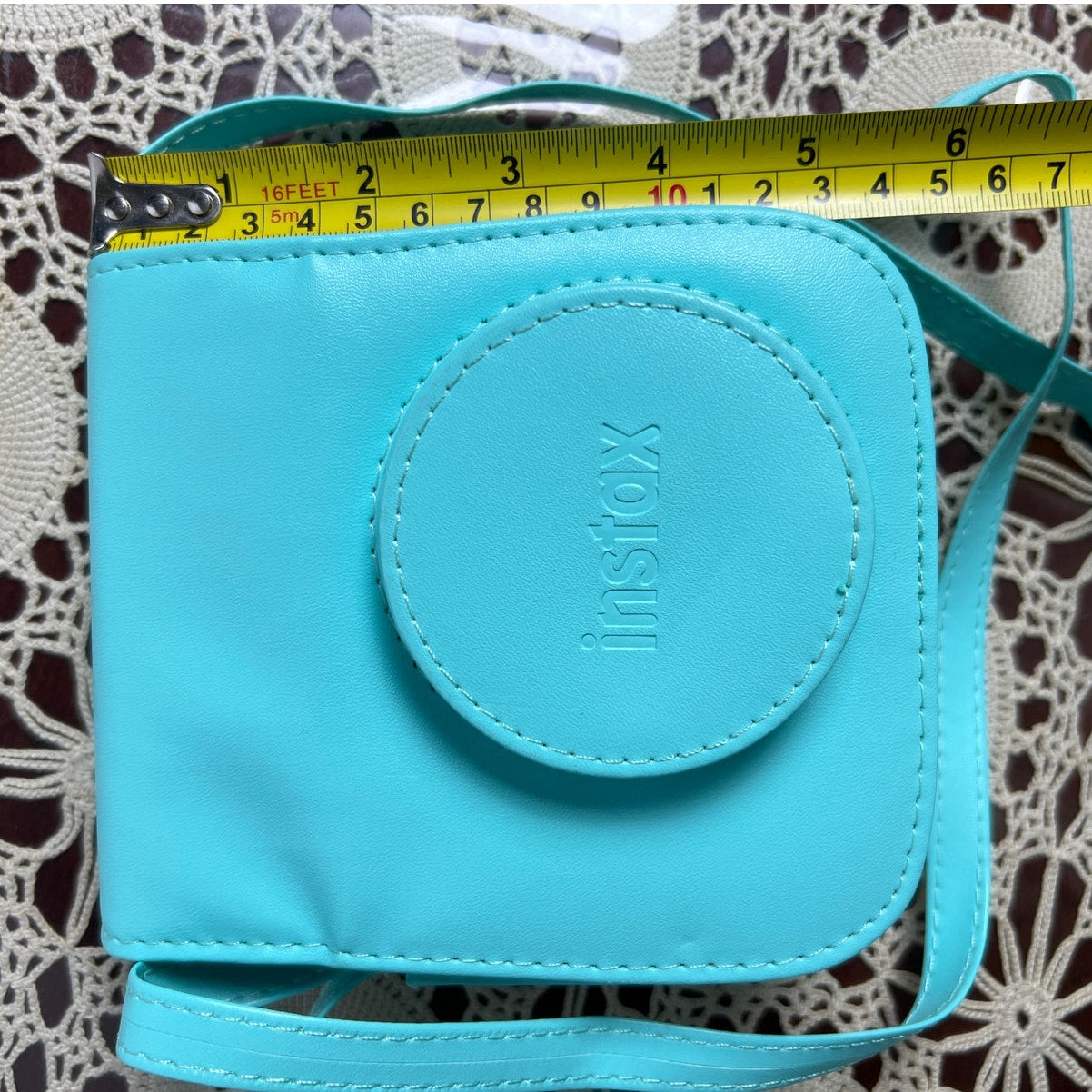 Fujifilm Instax Mini 7+ Camera Case W/Shoulder Strap Seafoam Mint Green