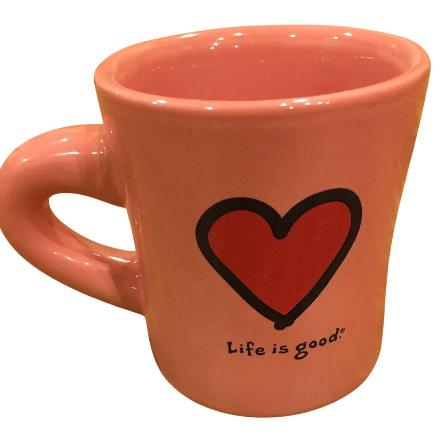 LIFE IS GOOD Mug Red Heart Pink “Do What You Like. Like What You Do" Valentine's