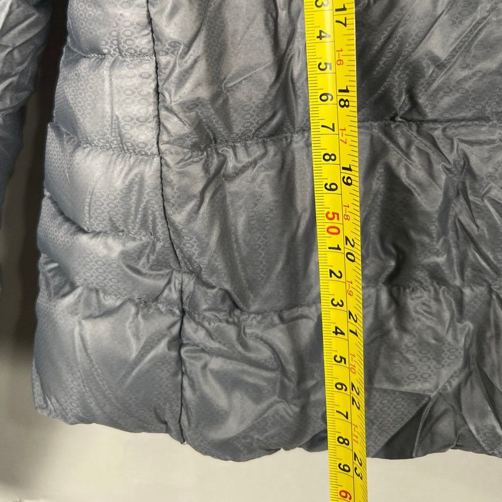 Athleta Downalicious Size Medium Lightweight Puffer Jacket 100% Nylon Gray