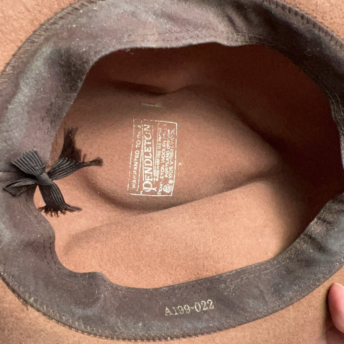 Pendleton Hat Fedora Mens One Size Brown Wool Leather Felt Adjustable Casual
