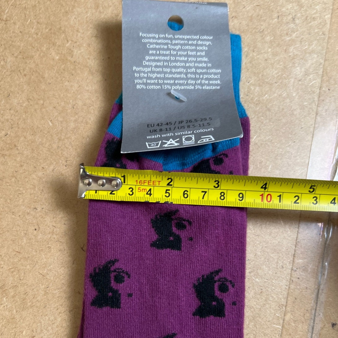 NWT Catherine Tough Purple Dog Socks 8.5/11.5