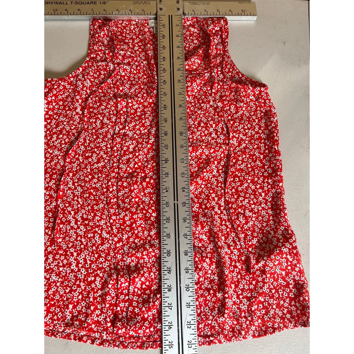 J.Crew Red Lightweight Women Floral Sleeveless pleated tie-neck Top Size XXS