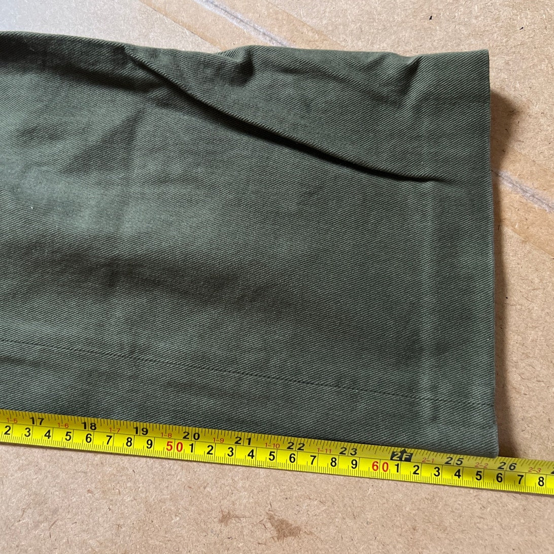 Massimo Dutti Olive Green Cotton Linen Blend Slim Fit Pants Size 4