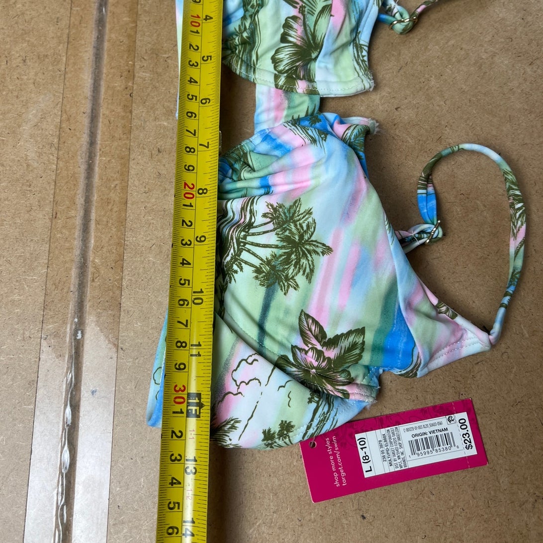 NWT Xhilaration Womens Junior's Size L Bikini Top Underwire Tropical Print