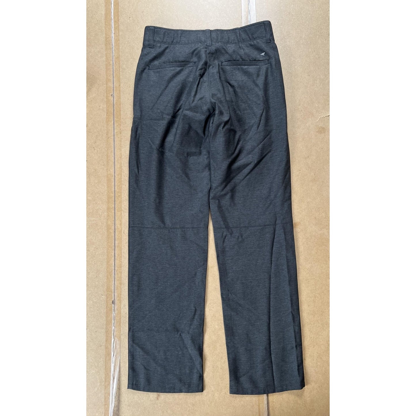Haggar Mens 29 Gray Chino Athletic Straight Flat Front Stretch H26 Move