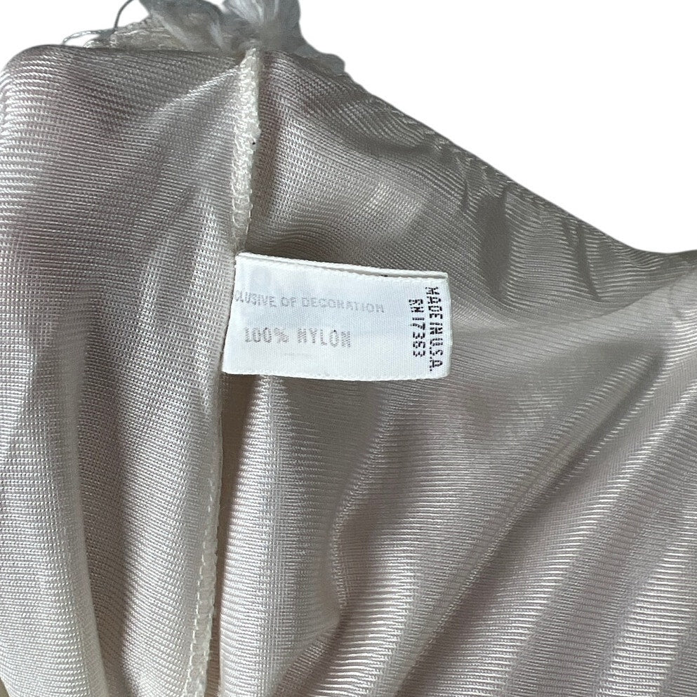 Komar Medium 100% Nylon White Half Slip Skirt Elastic Waist