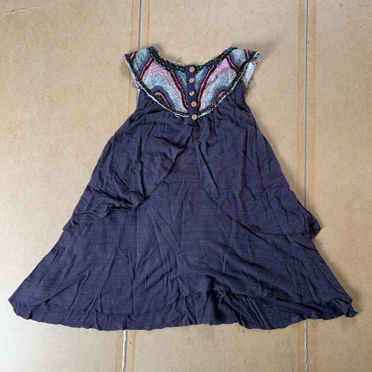 Free People Tank Womens S Purple Embellished Beaded Boho Jersey Summer