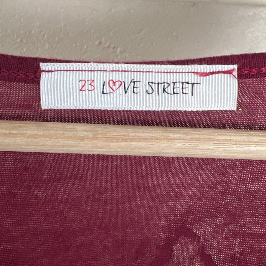 23 Love Street Rhinestone Burgundy Wing Tank Top *Dimensions In Pictures*