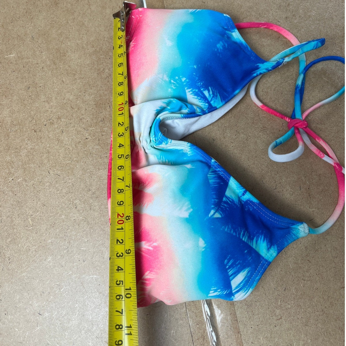 Pink Victoria Secret Tropical Palms Halter Bikini Top Size Small