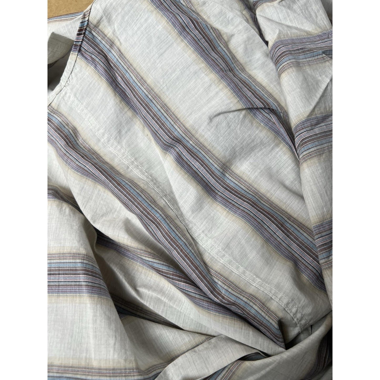 J.Lindeberg Shirt Mens EU 50 Beige Striped Long Sleeve Button Up Collared