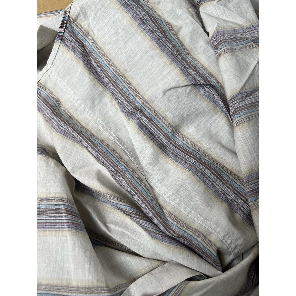 J.Lindeberg Shirt Mens EU 50 Beige Striped Long Sleeve Button Up Collared