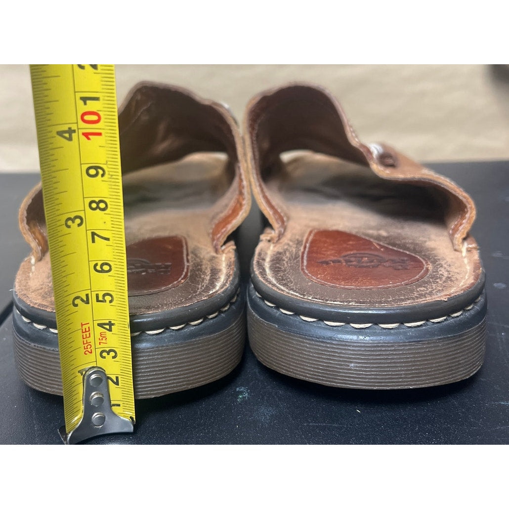 Vintage 90's Dr. Martens Brown Leather Slide Sandals Chunky Sole Size 10