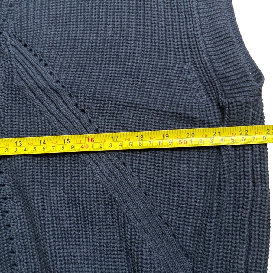 Able Black Button Down 100% Cotton Vest Size Small