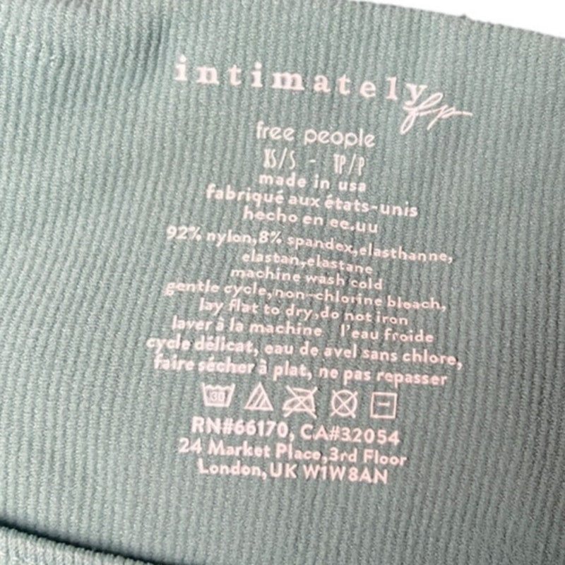 Intimately Free People Women Green Top Love Letter Long Sleeve XS