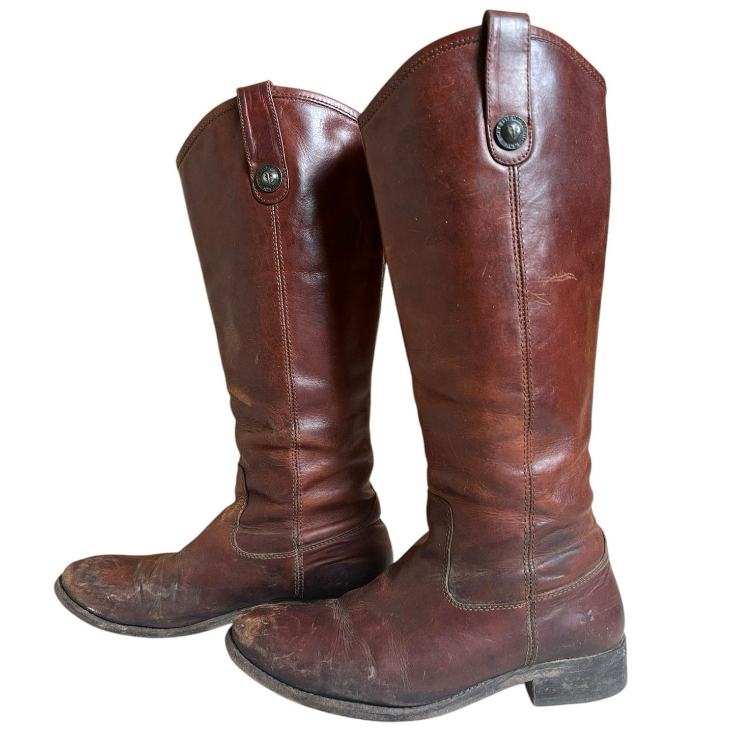 Frye Women Melissa Botton Redwood Riding Boots 6 1/2 Made In Mexico