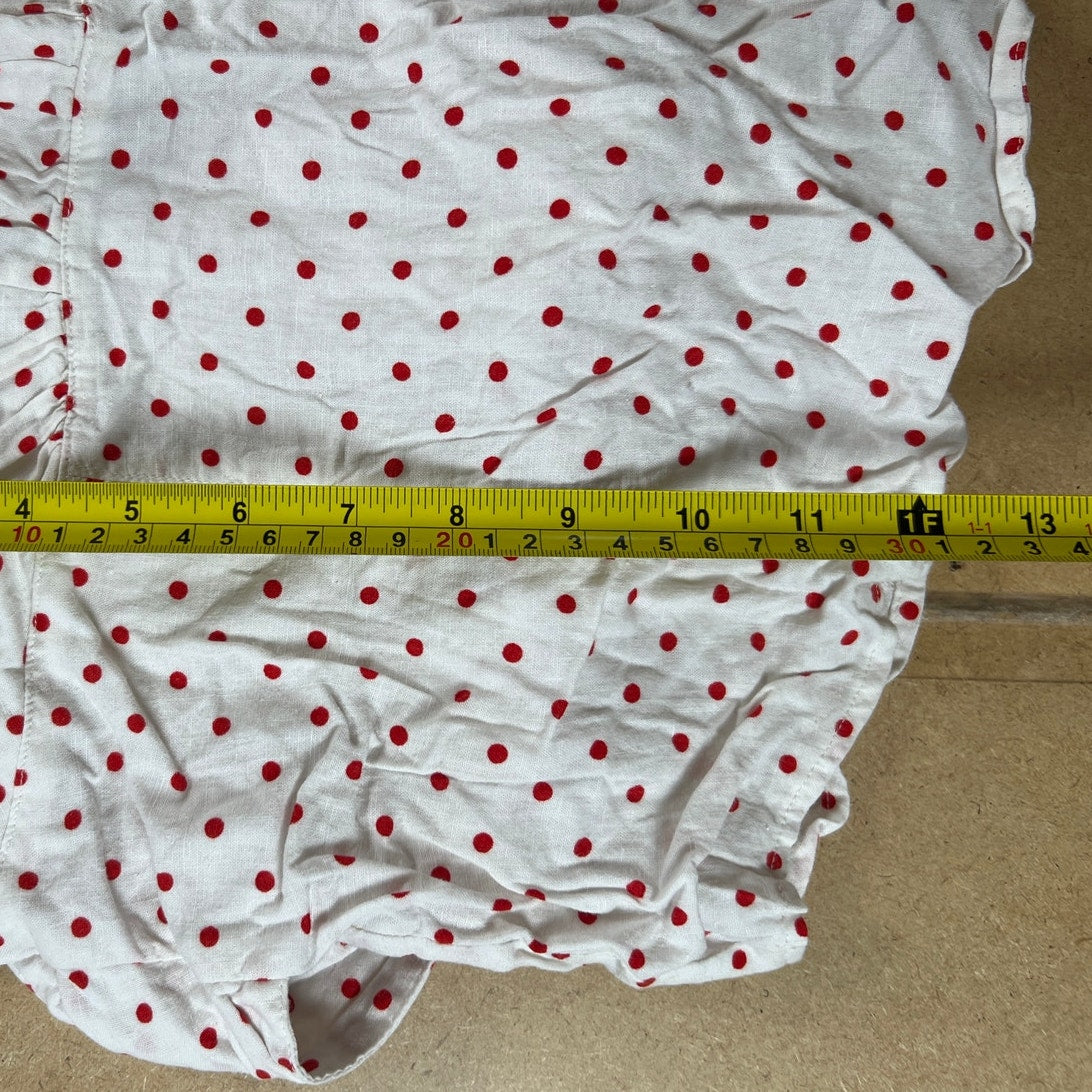 Anthropologie Maeve White and Red Polka Dot Tank Top Size 6