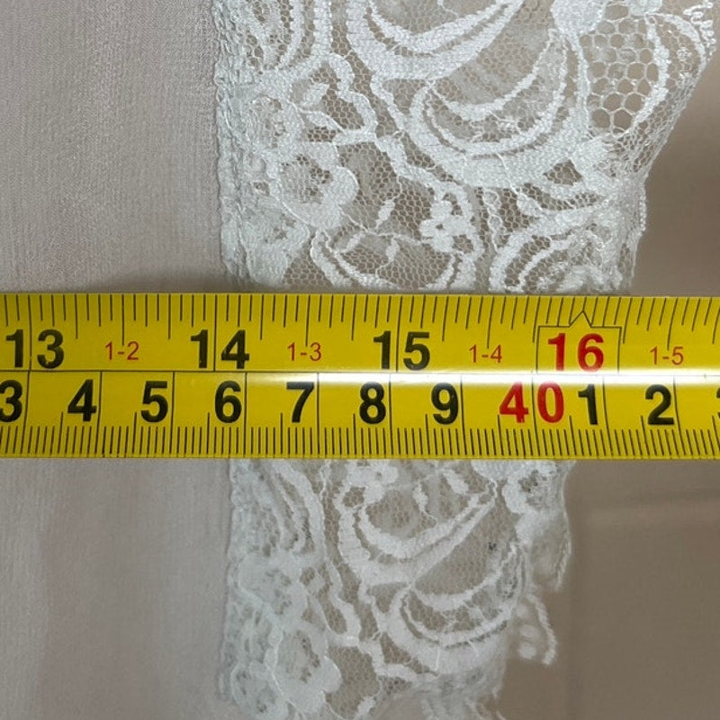 Y2K Adille 100% Silk Top Size 4 Women's Lacey White